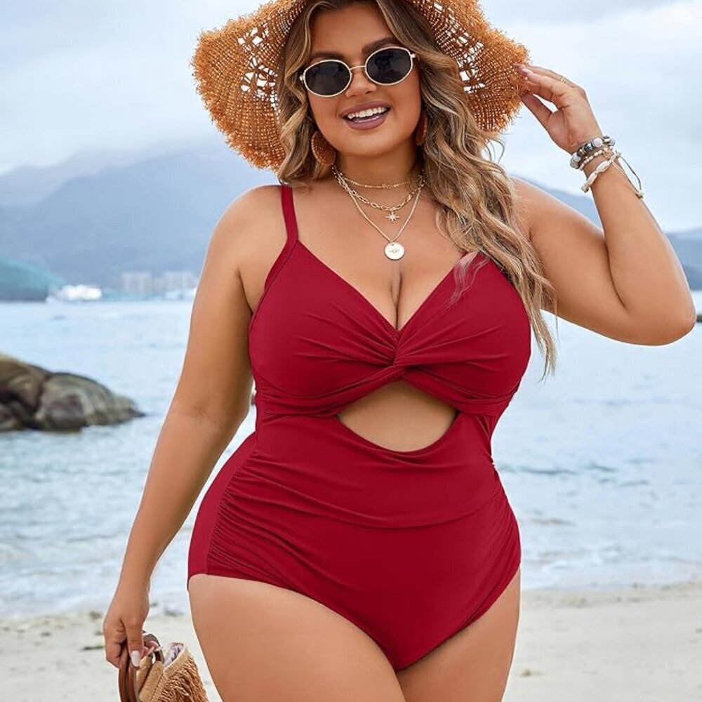 ❤️ Blooming Jelly Plus Size Twist Front One-Piece Swimsuit | Size XXL | NWT - Picture 4 of 4